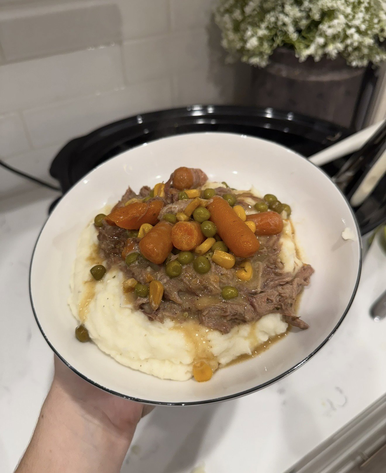 Creamy Mississippi Pot Roast with Veggies (Crockpot)