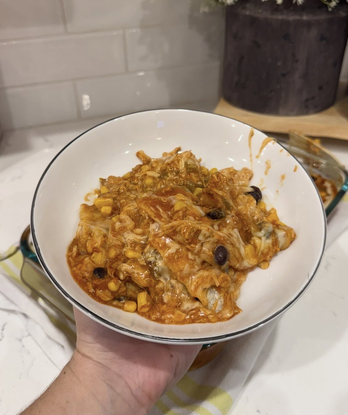 Lazy Chicken Enchilada Casserole