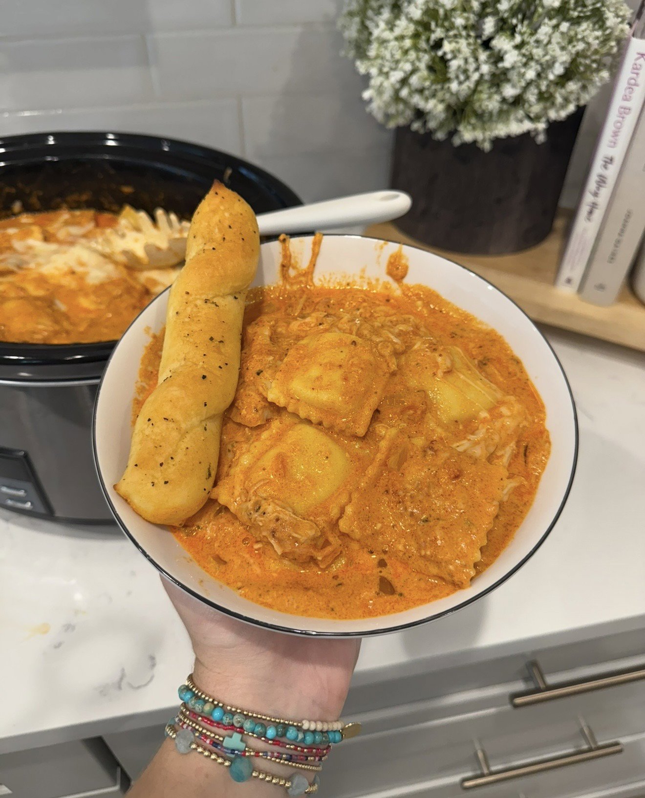 Creamy Crock-Pot Chicken Ravioli